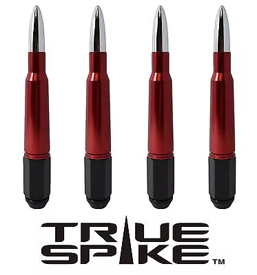 20 True Spike 1/2  Steel Lug Nuts Red Chrome 7 Inch Bullet Spikes Ford Lincoln • $249.95