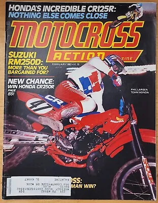 Motocross Action February 1983 Magazine Vintage MX Phil Larsen Team Honda CR250R • $19.97