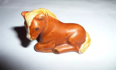 Vintage Miniature Ceramic Horse Figurine Pony Shadow Box • $4.99