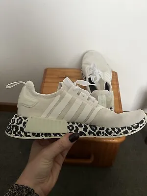 ADIDAS Women’s NMD R1 Original Boost White Leopard Shoes - Size 10 US / 8.5 UK • $75