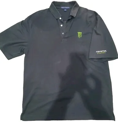 Vintage Monster Energy Drink Employee Polo Shirt • Size XL Black • $19.99