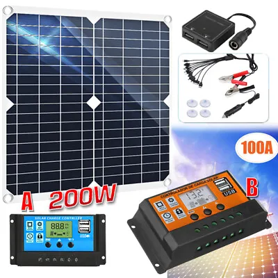 $16.98 • Buy 200W Solar Panel Battery Charger Kit 100A12V With Controller Caravan Boat RV Car