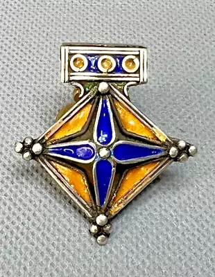 Antique Berber Moroccan Tribal Silver Enamel Necklace Pendant Cross Amulet Fob • $69