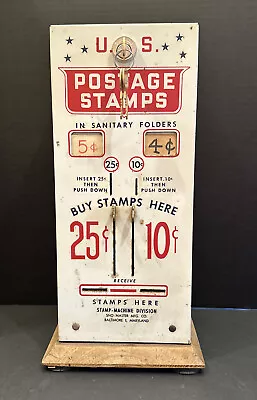 Vintage U.S. Postage Stamp Vending Machine 10 And 25 Cent Slots • $189