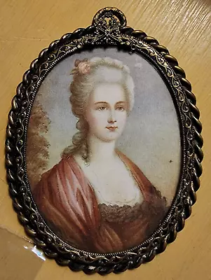 PORTRAIT MINIATURE Christiane De Tuniere-SAKS Ltd Gifts-Mt Royal Hotel-Montreal • $100