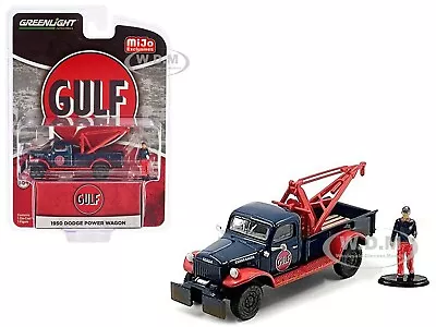 1950 Dodge Power Wagon Tow Truck  Gulf  W/figure 1/64 Model By Greenlight 51543 • $11.99