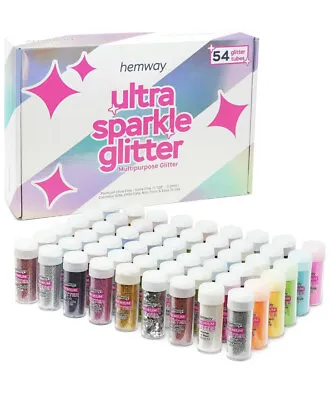 Hemway 54 X 9.6g Ultra Sparkle Glitter Tube Box Ultrafine Art Epoxy Cosmetics • £9.50