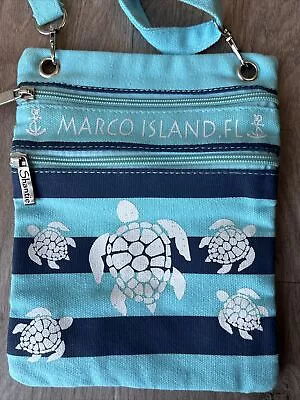 Marco Island Florida Beach Ocean Sea Turtles Purse Crossbody Bag Seashell • $4.99