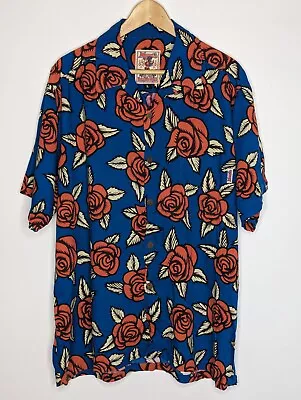 Vintage 90s MAMBO LOUD Shirt Bruce Goold's Roses Rare Colours Rare Size L  • $399.95