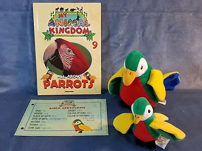 Vintage My Animal Kingdom Book 9 Parrots 2 Plushies Toys Certificate Deagostini • £8.99