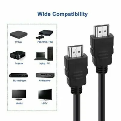 Hdmi To Hdmi A/v Cable 2m Or 4m Long Audio Video High Speed Lead Smart Cable • £5.49