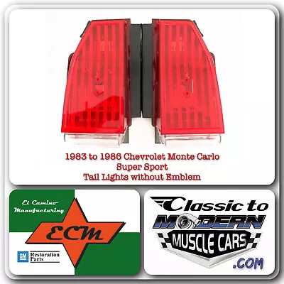 83-86 Chevrolet Monte Carlo Super Sport Tail Lights In Red Lenses Without Emblem • $210