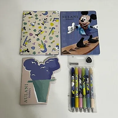 Disney Aulani 3 Notepads And 6 Pack Pens Set Lot Mickey Minnie Mouse Hawaii • $39.99