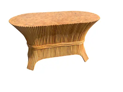 McGuire Style Sheaf Of Wheat Dining Table Base Hollywood Regency Modern • $1100