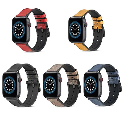 $21.96 • Buy Genuine Leather Band Strap For Apple Watch IWatch SE 7 6 5 4 41/38/42 45/40/44mm