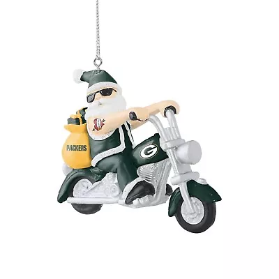 Green Bay Packers NFL Santa Claus On Motorcycle Ornament • $14.99