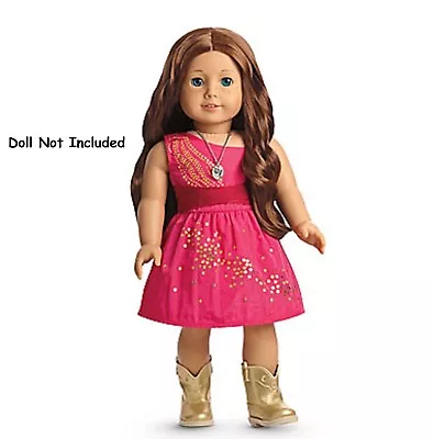 American Girl Saige's Sparkle Dress Gold Sequins Boots NIB NRFB Retired LE • $90.71