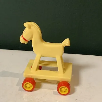 Vintage 1986 McDonalds Yellow Horse On Wheels 3” • $4.99