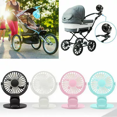 $18.96 • Buy 360° Portable Travel Fan Rechargeable USB Clip On Mini Desk Fan Pram Cot Car Fan