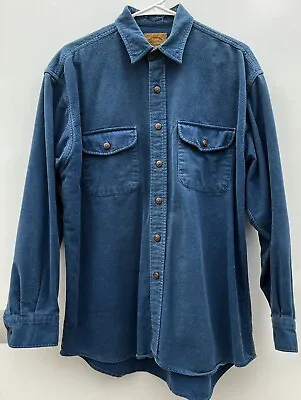 $19.99 • Buy St John’s Bay Heavyweight Shirt Mens Large Blue Chamois Soft Fabric Vintage
