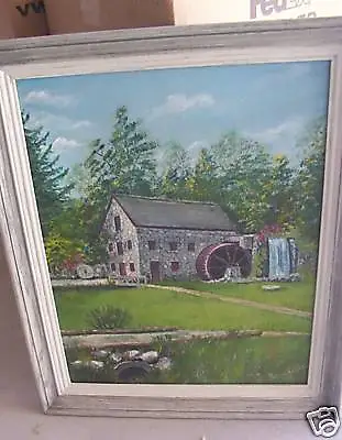 Signed Vintage Painting MASS Stone Mill By Vattimo • $110