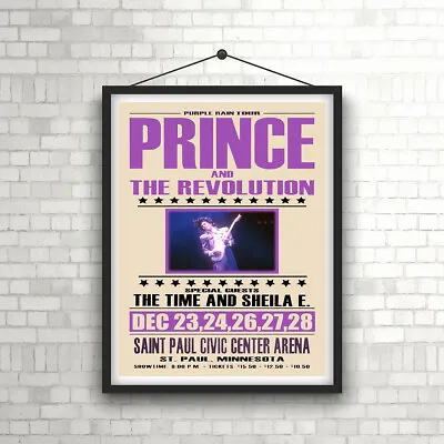 $9.98 • Buy Prince Purple Rain Vintage Concert Poster 1984 