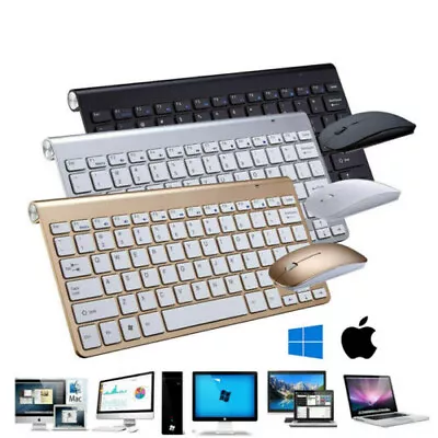 Mini Wireless Keyboard And Mouse Set Waterproof 2.4G For Mac Apple PC Computer • $14.95