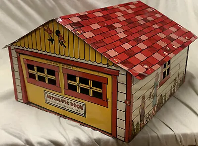 Vintage Antique MARX Automatic Garage Door Toy Tin Lithograph Works Beautiful! • $199.99