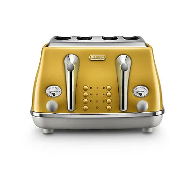 $189 • Buy NEW Delonghi Icona Capitals Four Slice Toaster New York Yellow CTOC4003Y