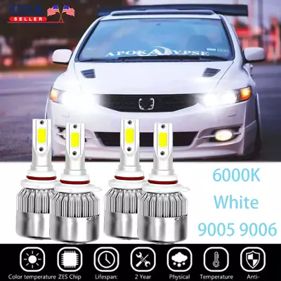 Front 6000K LED Headlights Hi/Lo Lights Bulbs For 06-2011 Honda Civic 2Dr Coupe • $20.29