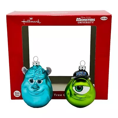 Hallmark Disney Pixar Monsters Inc Mike & Sully Glass Christmas Ornament NEW • $49.95