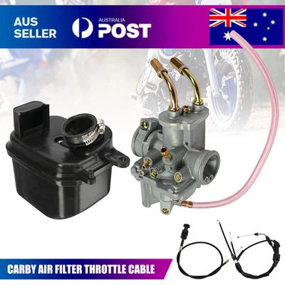 $35.95 • Buy For Yamaha PEEWEE PW50&PY50 Carburetor CARBY Air Filter Box Throttle Choke Cable