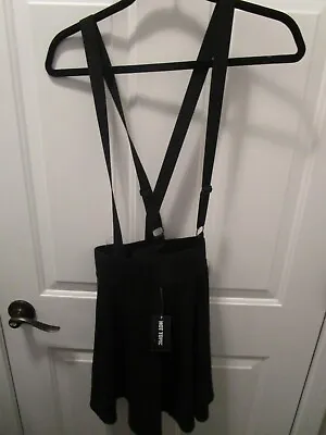 Hot Topic Black Suspender Circle Mini Skirt  Size Medium   New • $22.36