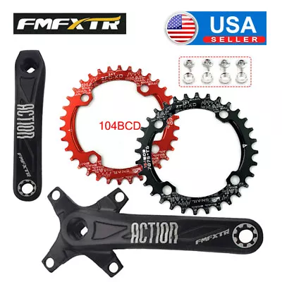 FMFXTR 170mm Crank 104BCD 32-38T Round Chainring Road MTB Bike Crankset Sprocket • $38.85