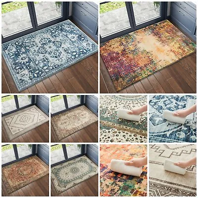 £9.99 • Buy Non Slip Washable Door Mat Small & Large Carpet Runner Rugs Kitchen Floor Mats