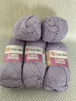 £10.99 • Buy YarnArt Flowers Unicolor  Cotton Mix Knitting/Crochet Yarn 5 X 50g Shade 747