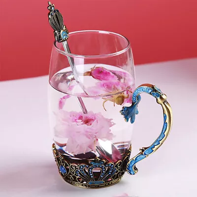 Creative Glass Cup Home Flower Tea Cup Heat-resistant Water Cup Milk Coffee Mug • $37.54