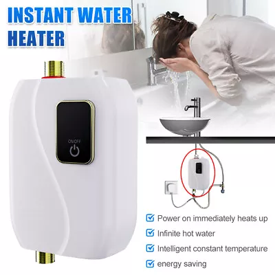 Electric Hot Water Heater Tankless Kitchen Bathroom Instant Under Sink Tap 3500W • £34.99