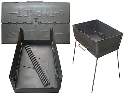 Portable Barbecue Shashlik Mangal Grill Set Maker Case Outdoor BBQ Kabab Stove • $201.77