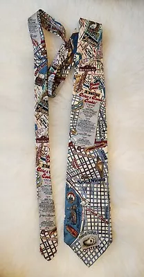 Museum Artifacts New Orleans Nola City Map Tie Silk Mardi Gras N' Awlins Tie • $19.99