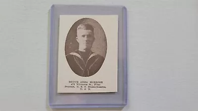 Bruce Arza Morrish USS Massachusetts Flint Michigan 1920 WW1 Hero Panel • $24.99