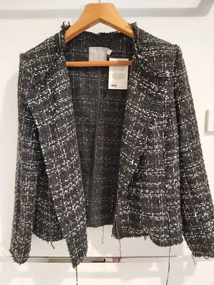 $40 • Buy Asos Boucle Blazer 18 Black White