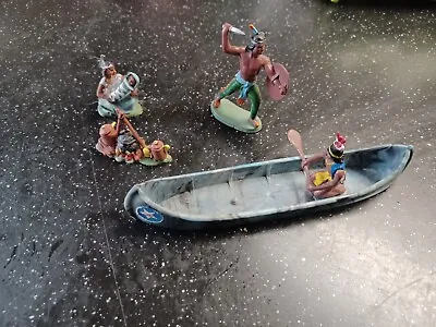 Britains Native American Figures And Canoe • £3.65