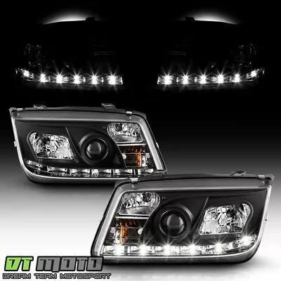 99-05 VW Jetta Mk4 Black Projector Headlights +Daytime Led Running Lights Lamps • $238.99