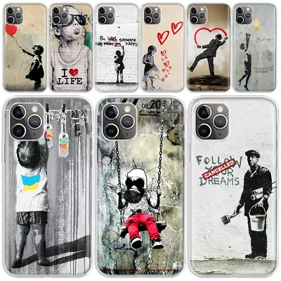 Street Art Banksy Graffiti Soft Phone Case For IPhone 15 Super Cool Unique • £3.99