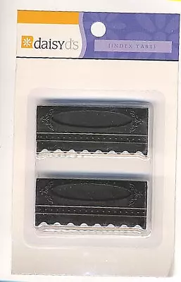 DaisyDs ANTIQUE BLACK (2) DECORATIVE METAL INDEX TABS Scrapbooking ALTERED ART • $1.60