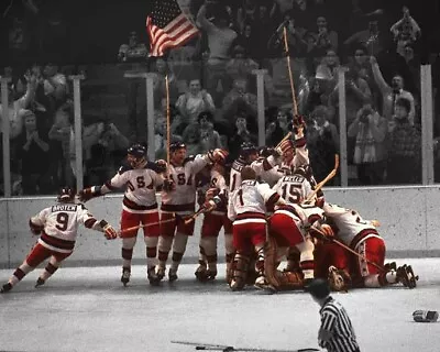 1980 Miracle On Ice Usa Hockey Celebration Spotlight 8x10 PHOTO PRINT • $7.98