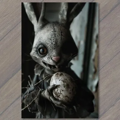 POSTCARD Rabbit Weird Creepy Vibe Easter Bunny Scary Mask Cult Strange Unusual • $6