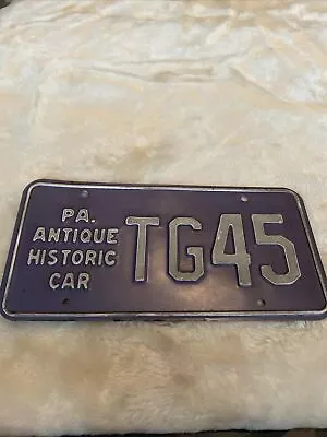 Vintage Pennsylvania License Plate -  Antique Historic Car  (PA) TG45 Purple • $30