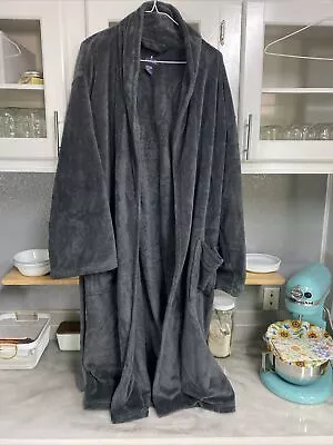 Stafford Robe Mens One Size Regular Fit Gray Soft Plush Belted Pockets • $19.99